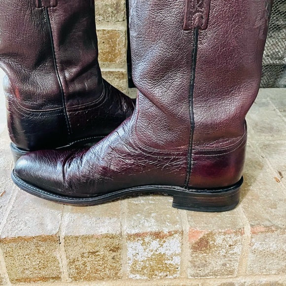 Luchesse 2000 Goat Skin & Smooth Ostrich Roper Vintage Boots - Picture 6 of 16